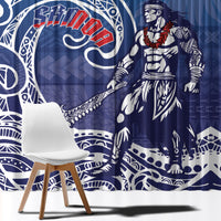 Samoa Manuia le Aso Tuto'atasi Siapo Motif Window Curtain Warrior with Nifo Oti LT7 - Polynesian Pride