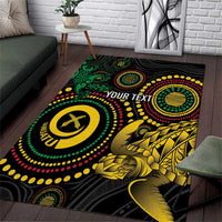 Vanuatu Personalized Aboriginal Arts Area Rug Turtle and Iguana Special - Polynesian Pride