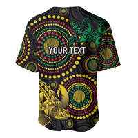 Vanuatu Personalized Aboriginal Arts Baseball Jersey Turtle and Iguana Special - Polynesian Pride