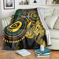Vanuatu Personalized Aboriginal Arts Blanket Turtle and Iguana Special - Polynesian Pride