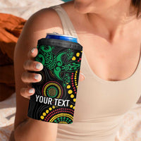 Vanuatu Personalized Aboriginal Arts 4 in 1 Can Cooler Tumbler Turtle and Iguana Special - Polynesian Pride