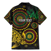 Vanuatu Personalized Aboriginal Arts Family Matching Mermaid Dress and Hawaiian Shirt Turtle and Iguana Special - Polynesian Pride