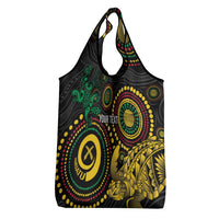 Vanuatu Personalized Aboriginal Arts Grocery Bag Turtle and Iguana Special - Polynesian Pride