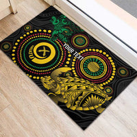 Vanuatu Personalized Aboriginal Arts Rubber Doormat Turtle and Iguana Special - Polynesian Pride