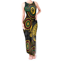 Vanuatu Personalized Aboriginal Arts Tank Maxi Dress Turtle and Iguana Special - Polynesian Pride