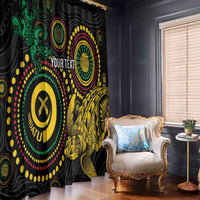 Vanuatu Personalized Aboriginal Arts Window Curtain Turtle and Iguana Special - Polynesian Pride
