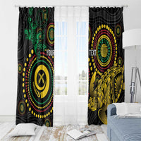 Vanuatu Personalized Aboriginal Arts Window Curtain Turtle and Iguana Special - Polynesian Pride