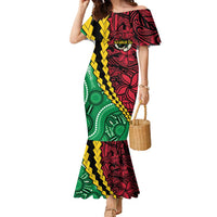 Vanuatu Personalized Tribal Family Matching Mermaid Dress and Hawaiian Shirt Aboriginal Inspired Mix Style - Polynesian Pride