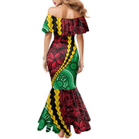 Vanuatu Personalized Tribal Family Matching Mermaid Dress and Hawaiian Shirt Aboriginal Inspired Mix Style - Polynesian Pride
