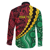 Vanuatu Personalized Tribal Family Matching Puletasi and Hawaiian Shirt Aboriginal Inspired Mix Style - Polynesian Pride
