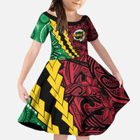 Vanuatu Personalized Tribal Family Matching Summer Maxi Dress and Hawaiian Shirt Aboriginal Inspired Mix Style - Polynesian Pride