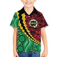 Vanuatu Personalized Tribal Family Matching Tank Maxi Dress and Hawaiian Shirt Aboriginal Inspired Mix Style - Polynesian Pride