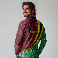 Vanuatu Personalized Tribal Long Sleeve Polo Shirt Aboriginal Inspired Mix Style - Polynesian Pride