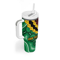 Vanuatu Personalized Tribal Tumbler With Handle Aboriginal Inspired Mix Style - Polynesian Pride