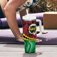 Vanuatu Personalized Tribal Tumbler With Handle Aboriginal Inspired Mix Style - Polynesian Pride