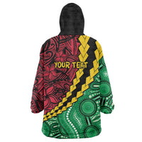 Vanuatu Personalized Tribal Wearable Blanket Hoodie Aboriginal Inspired Mix Style - Polynesian Pride