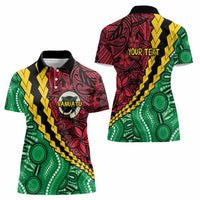 Vanuatu Personalized Tribal Women Polo Shirt Aboriginal Inspired Mix Style - Polynesian Pride