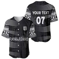 Personalised Fiji Rugby Baseball Jersey Kaiviti WC 2023 Jersey Replica - Black LT7 - Polynesian Pride
