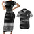 Personalised Fiji Rugby Couples Matching Short Sleeve Bodycon Dress and Hawaiian Shirt Kaiviti WC 2023 Jersey Replica - Black LT7 Black - Polynesian Pride