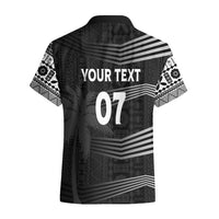 Personalised Fiji Rugby Hawaiian Shirt Kaiviti WC 2023 Jersey Replica - Black LT7 - Polynesian Pride