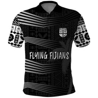 Personalised Fiji Rugby Polo Shirt Kaiviti WC 2023 Jersey Replica - Black LT7 Black - Polynesian Pride