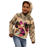 Personalised Polynesian Kid Hoodie Dog Lover With Beagle - Sunset At The Beach LT7 - Polynesian Pride