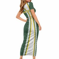 Cook Islands Rugby Personalized Avaiki Short Sleeve Bodycon Dress GO Kuki