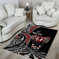 New Zealand Darts Personalized Hei Manaia Area Rug Classic Kowhaiwhai