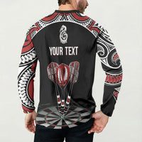 New Zealand Darts Personalized Hei Manaia Button Sweatshirt Classic Kowhaiwhai