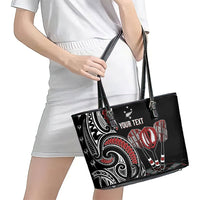 New Zealand Darts Personalized Hei Manaia Leather Tote Bag Classic Kowhaiwhai