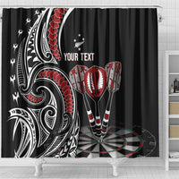 New Zealand Darts Personalized Hei Manaia Shower Curtain Classic Kowhaiwhai LT7 - Polynesian Pride