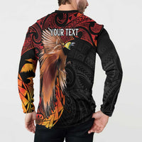 Papua New Guinea Personalised Button Sweatshirt Grunge Style 49th Independence Anni