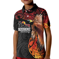 Papua New Guinea Personalised Kid Polo Shirt Grunge Style 49th Independence Anni