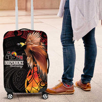 Papua New Guinea Luggage Cover Grunge Style 49th Independence Anni LT7 Black Red - Polynesian Pride