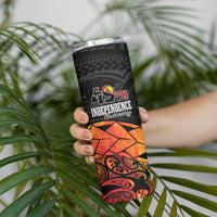 Papua New Guinea Skinny Tumbler Grunge Style 49th Independence Anni LT7 - Polynesian Pride