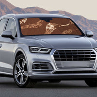 Aloha Hawaii Floral Tapa Auto Sun Shade Patchwork Mocha - Polynesian Pride