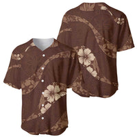 Aloha Hawaii Floral Tapa Baseball Jersey Patchwork Mocha - Polynesian Pride