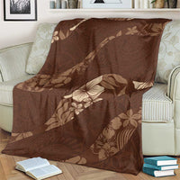 Aloha Hawaii Floral Tapa Blanket Patchwork Mocha - Polynesian Pride