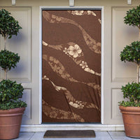 Aloha Hawaii Floral Tapa Door Cover Patchwork Mocha - Polynesian Pride