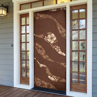 Aloha Hawaii Floral Tapa Door Cover Patchwork Mocha - Polynesian Pride