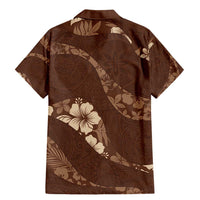 Aloha Hawaii Floral Tapa Family Matching Mermaid Dress and Hawaiian Shirt Patchwork Mocha - Polynesian Pride