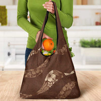 Aloha Hawaii Floral Tapa Grocery Bag Patchwork Mocha - Polynesian Pride
