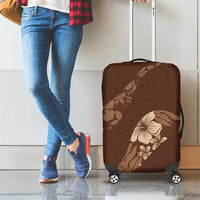Aloha Hawaii Floral Tapa Luggage Cover Patchwork Mocha LT7 - Polynesian Pride