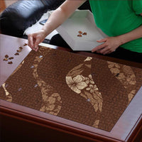 Aloha Hawaii Floral Tapa Puzzle Patchwork Mocha - Polynesian Pride