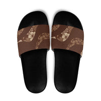 Aloha Hawaii Floral Tapa Slide Sandals Patchwork Mocha - Polynesian Pride