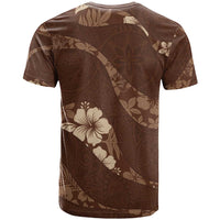 Aloha Hawaii Floral Tapa T Shirt Patchwork Mocha - Polynesian Pride