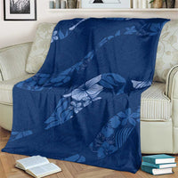 Aloha Hawaii Floral Tapa Blanket Patchwork Navy - Polynesian Pride