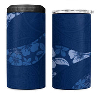 Aloha Hawaii Floral Tapa 4 in 1 Can Cooler Tumbler Patchwork Navy - Polynesian Pride