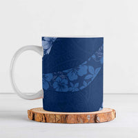 Aloha Hawaii Floral Tapa Ceramic Mug Patchwork Navy - Polynesian Pride