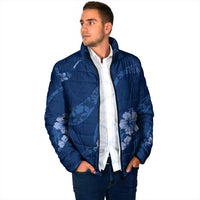 Aloha Hawaii Floral Tapa Padded Jacket Patchwork Navy - Polynesian Pride